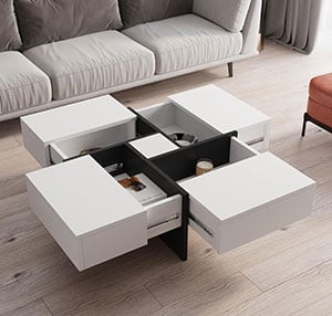 Innovative 4-Drawer Coffee Table by Bera Design