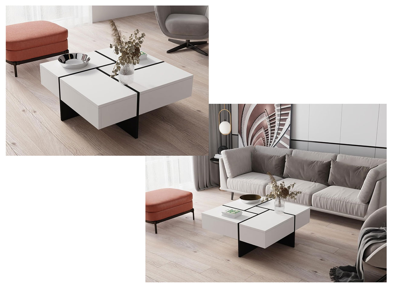 Innovative 4-Drawer Coffee Table by Bera