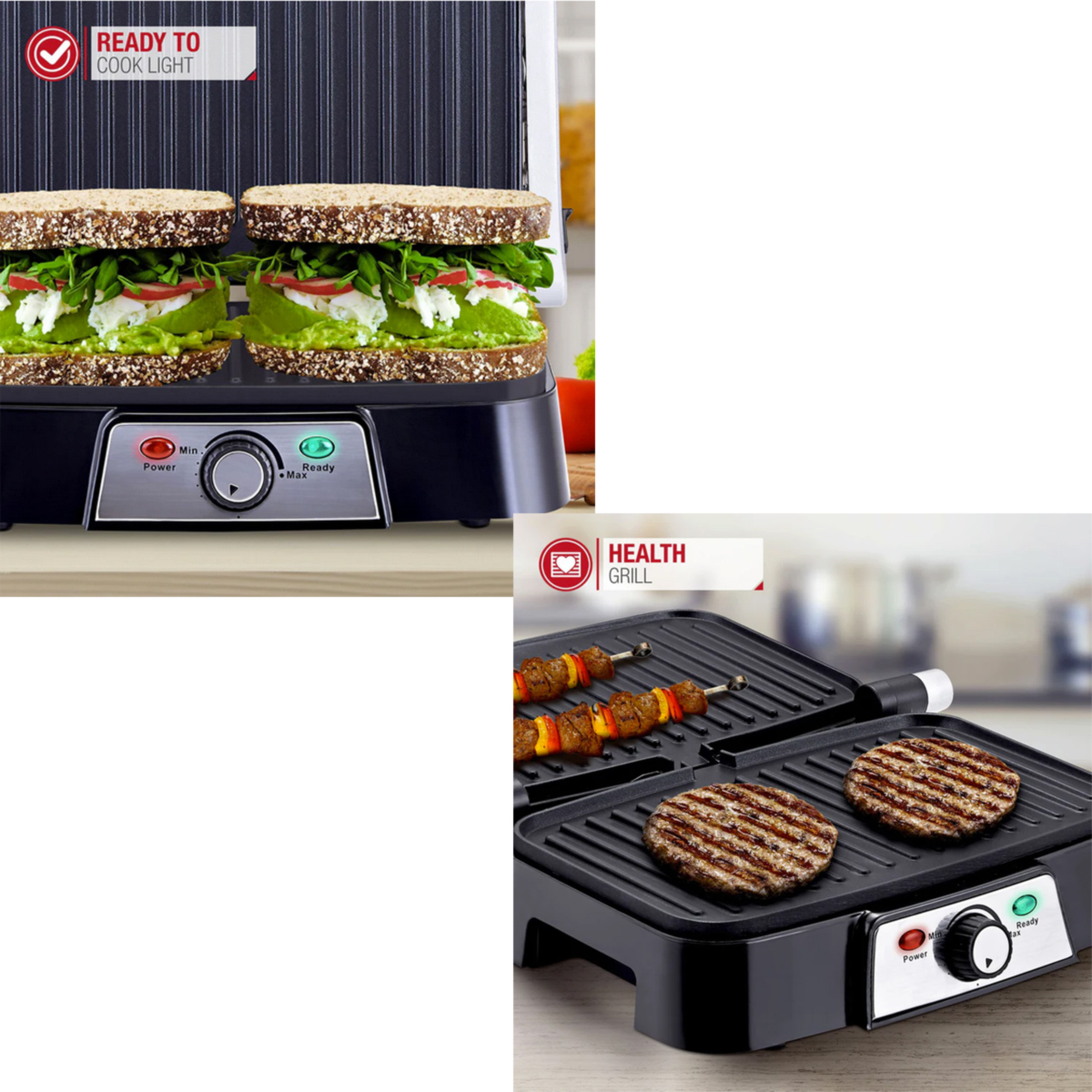 NETTA 1500W 2-Slice Panini Press & Grill