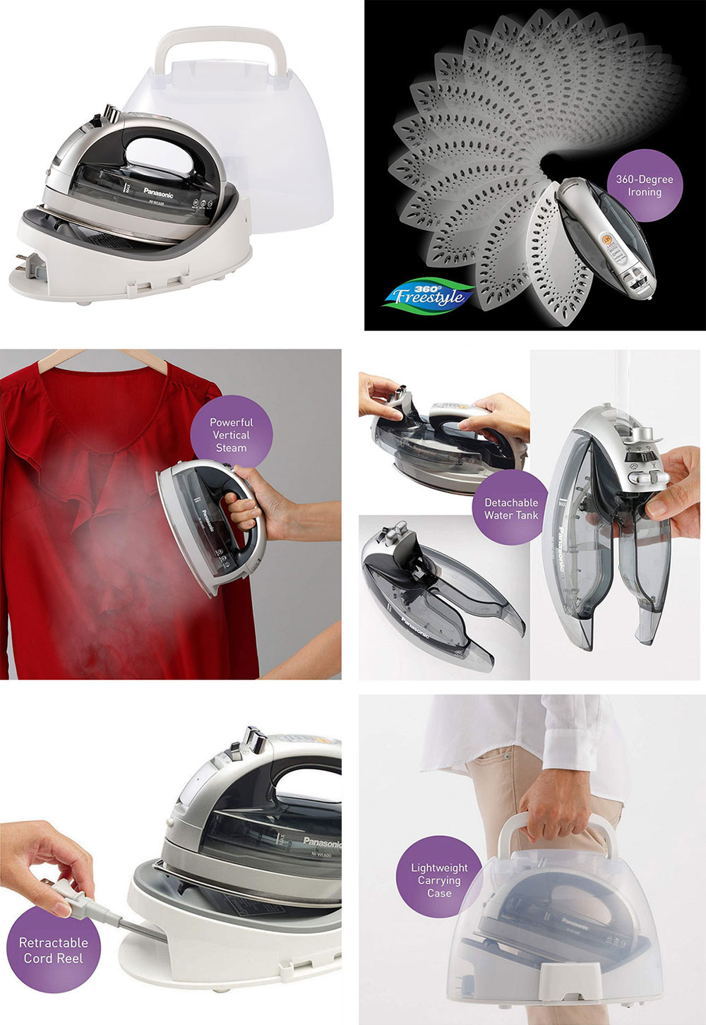 Panasonic Cordless NI-WL600 Steam Iron Details