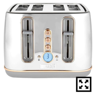 Haden Dorchester Stainless and Rose Gold Toaster